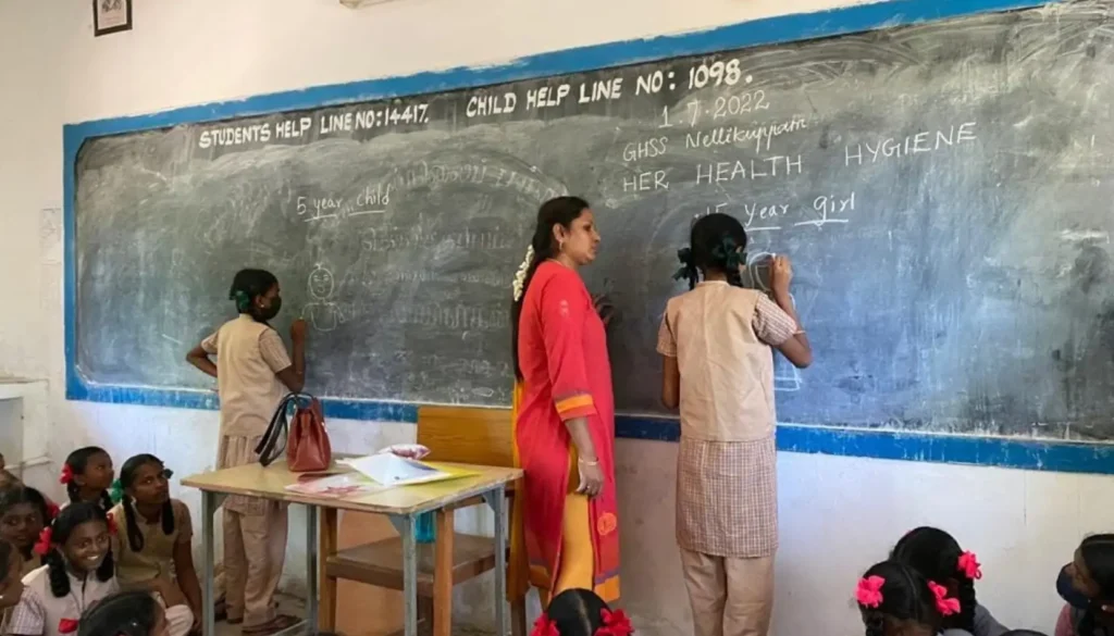 CSR menstrual hygiene awareness session in a school