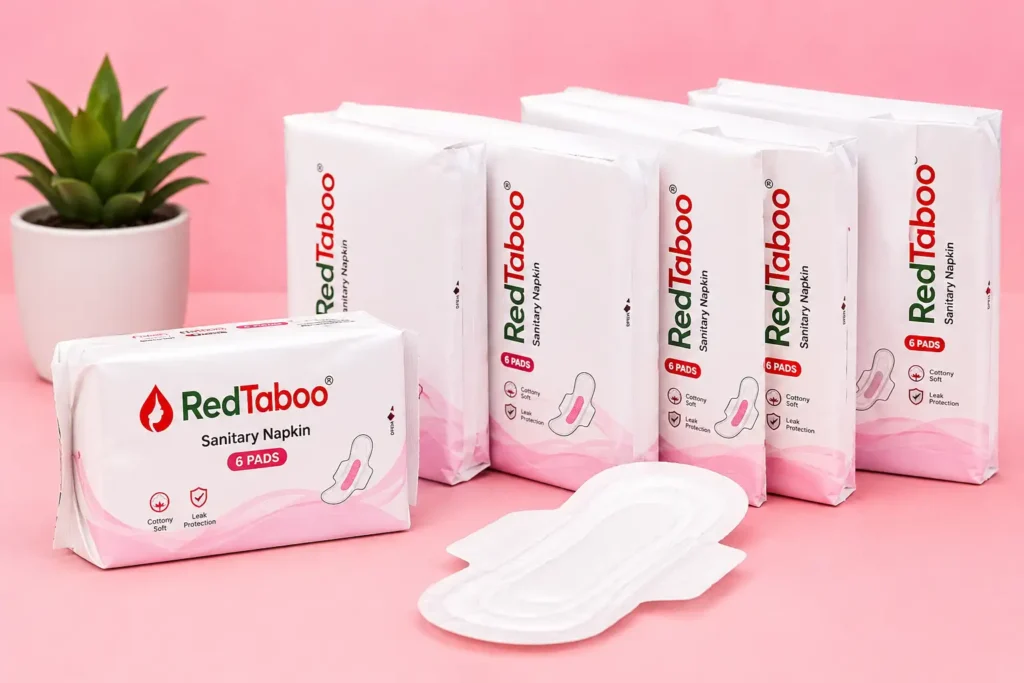 6-pad sanitary napkin packets for schools and CSR distribution